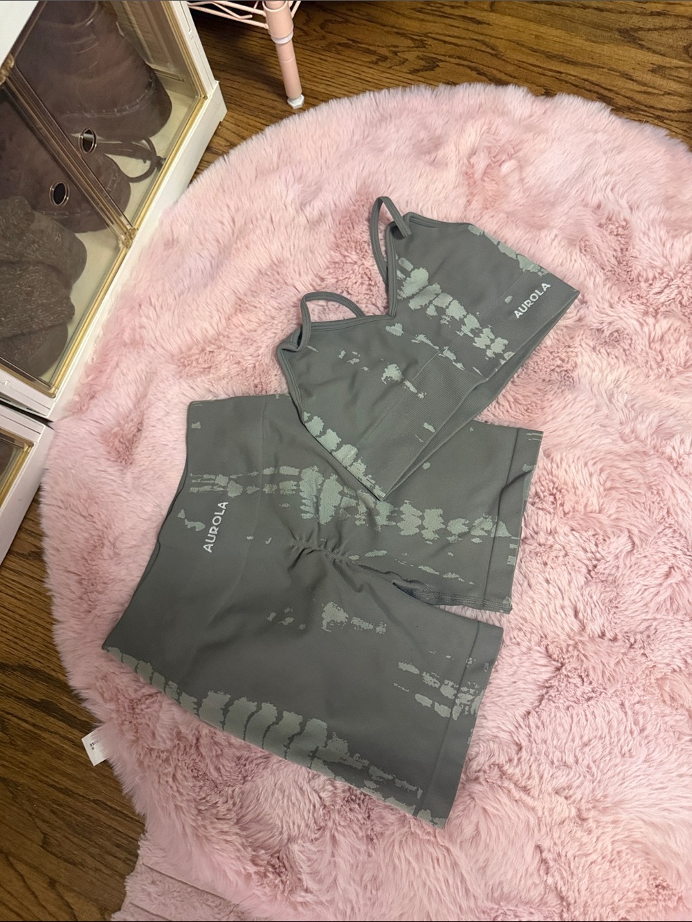 Aurora Gray Tie-Dye Two-Piece Active Set